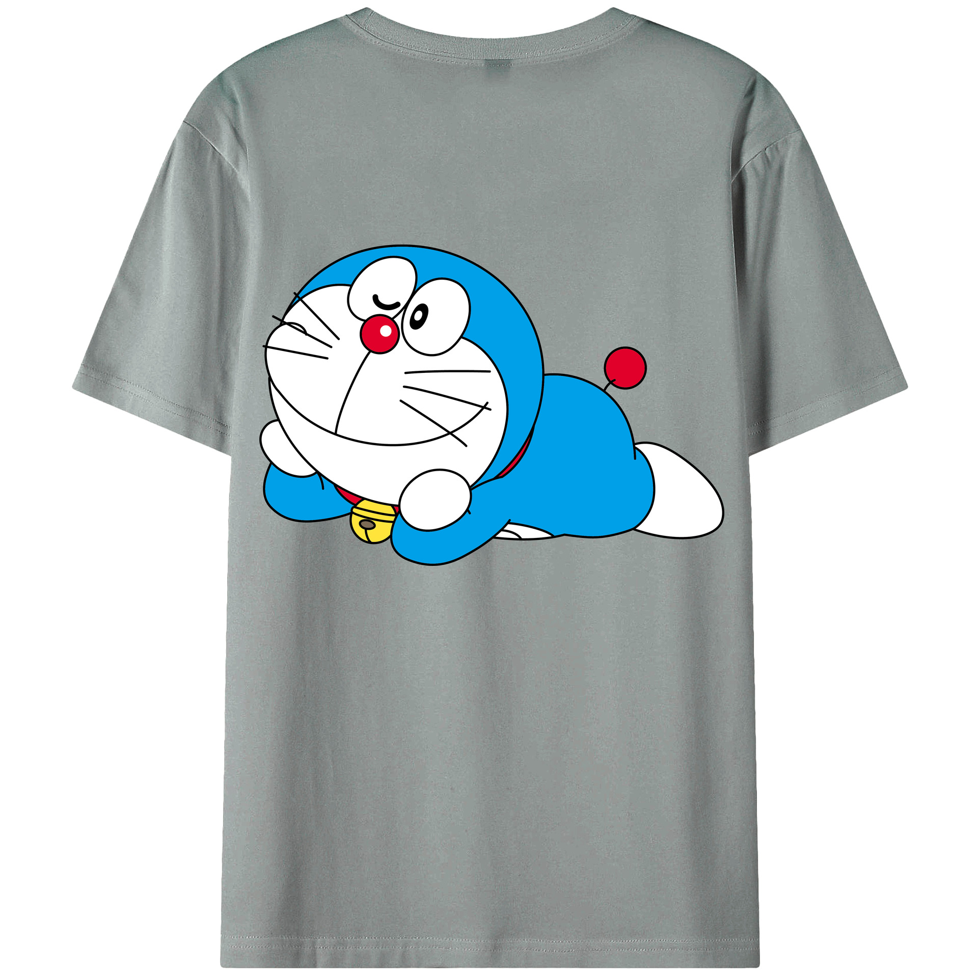 （画像用） ドラえもん Doraemon 綿100％ メンズ半袖Tシャツ（バックプリント） 通気性